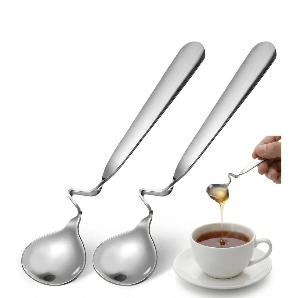 Stainless Steel Hanging Honey Coffee Tea Spoon, Silver Polished, 5.59 in